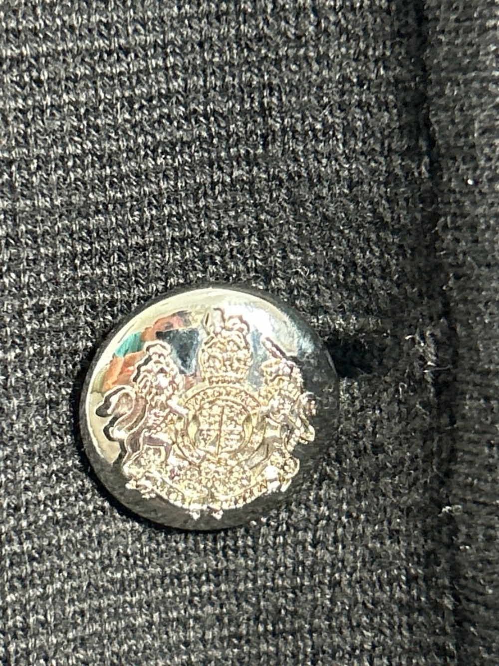 Ralph Lauren Black Knit Crest Patch Blazer - Picture 4 of 6